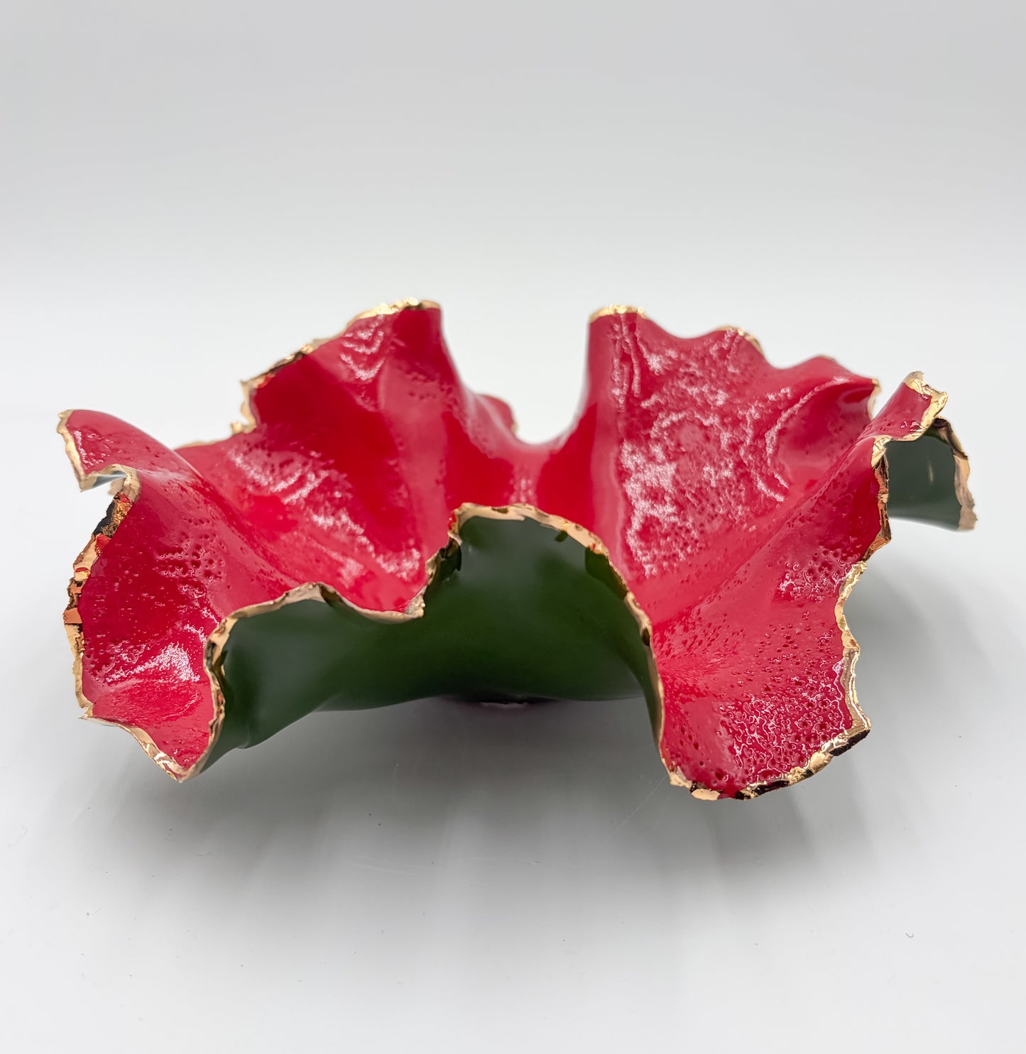 Gold Rim Holiday Blossom Bowl