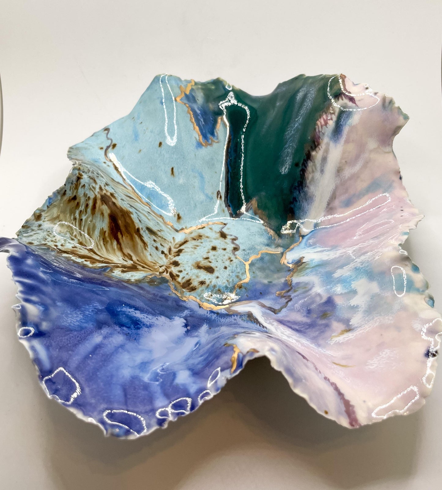 Beach Bowl – Handmade Porcelain Keepsake Dish – Unique Ceramic Art Bowl – Sculpted Decorative Gift – Pottery Home Decor