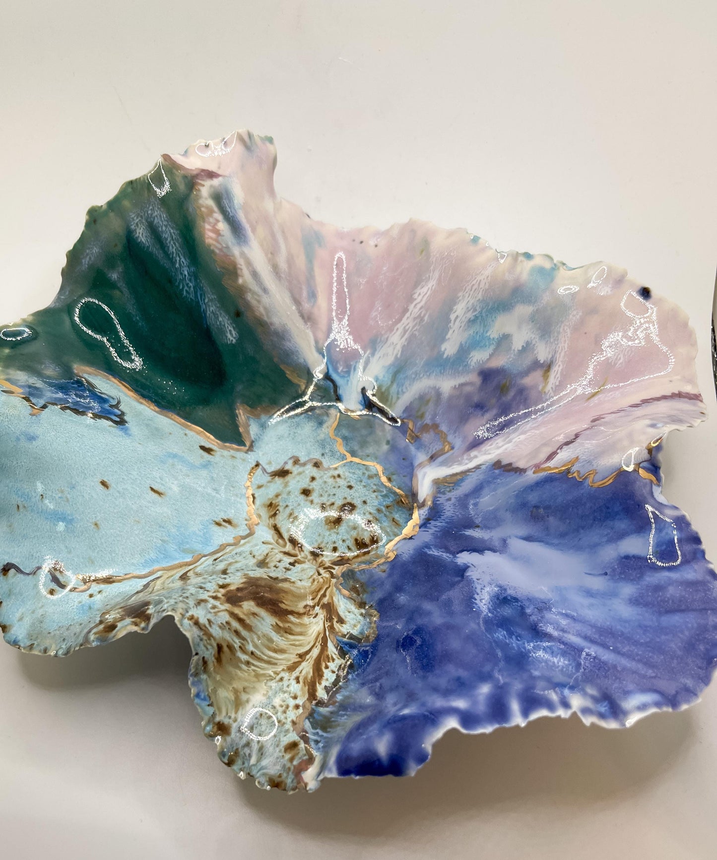 Beach Bowl – Handmade Porcelain Keepsake Dish – Unique Ceramic Art Bowl – Sculpted Decorative Gift – Pottery Home Decor