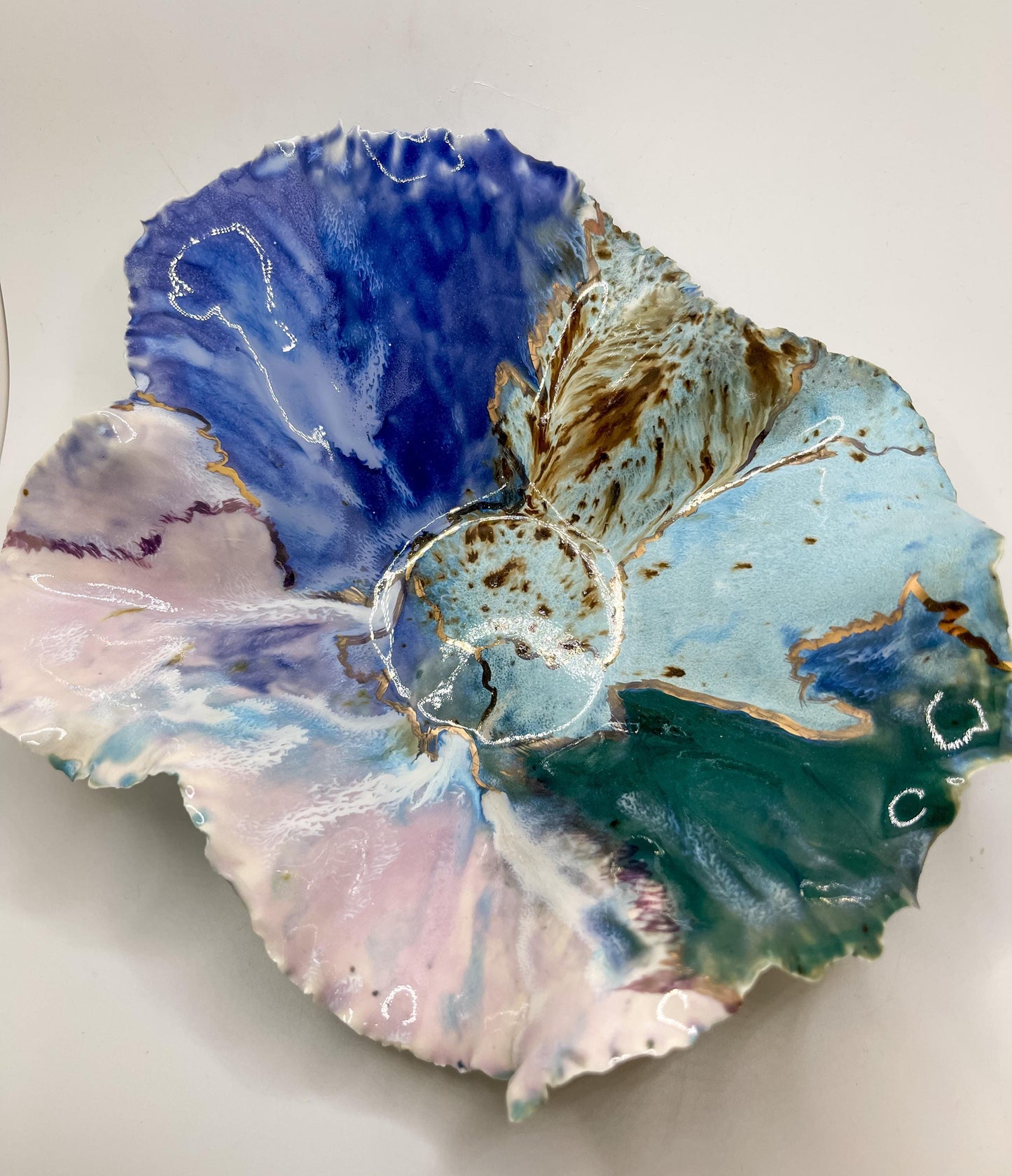 Beach Bowl – Handmade Porcelain Keepsake Dish – Unique Ceramic Art Bowl – Sculpted Decorative Gift – Pottery Home Decor
