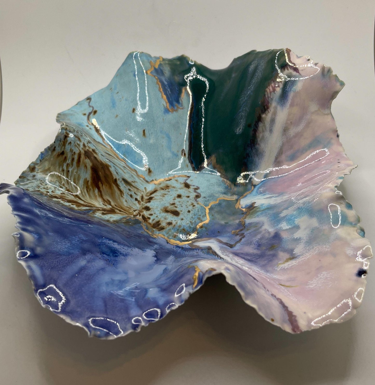 Beach Bowl – Handmade Porcelain Keepsake Dish – Unique Ceramic Art Bowl – Sculpted Decorative Gift – Pottery Home Decor