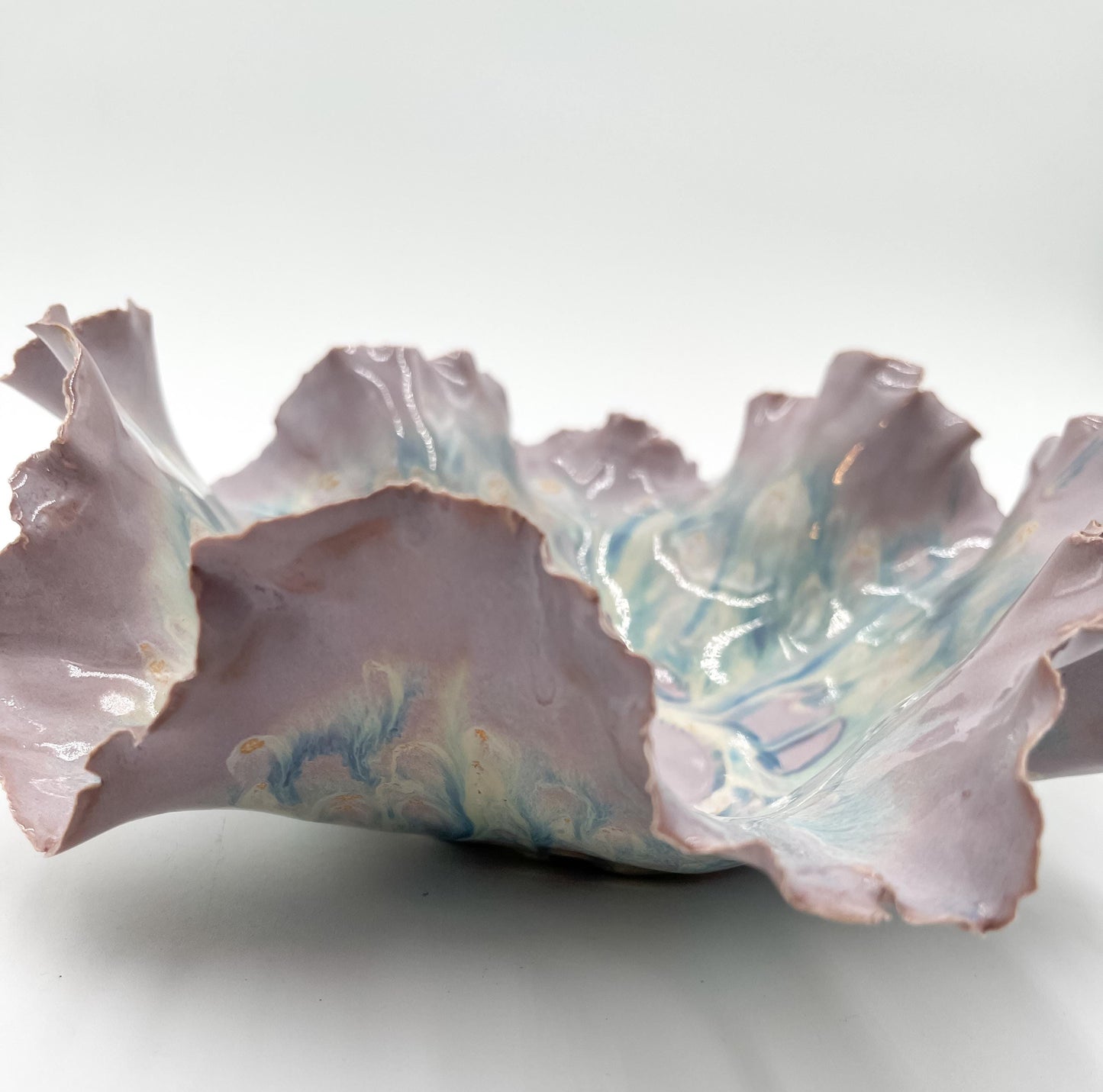 Sculpted Porcelain Coral Bowl