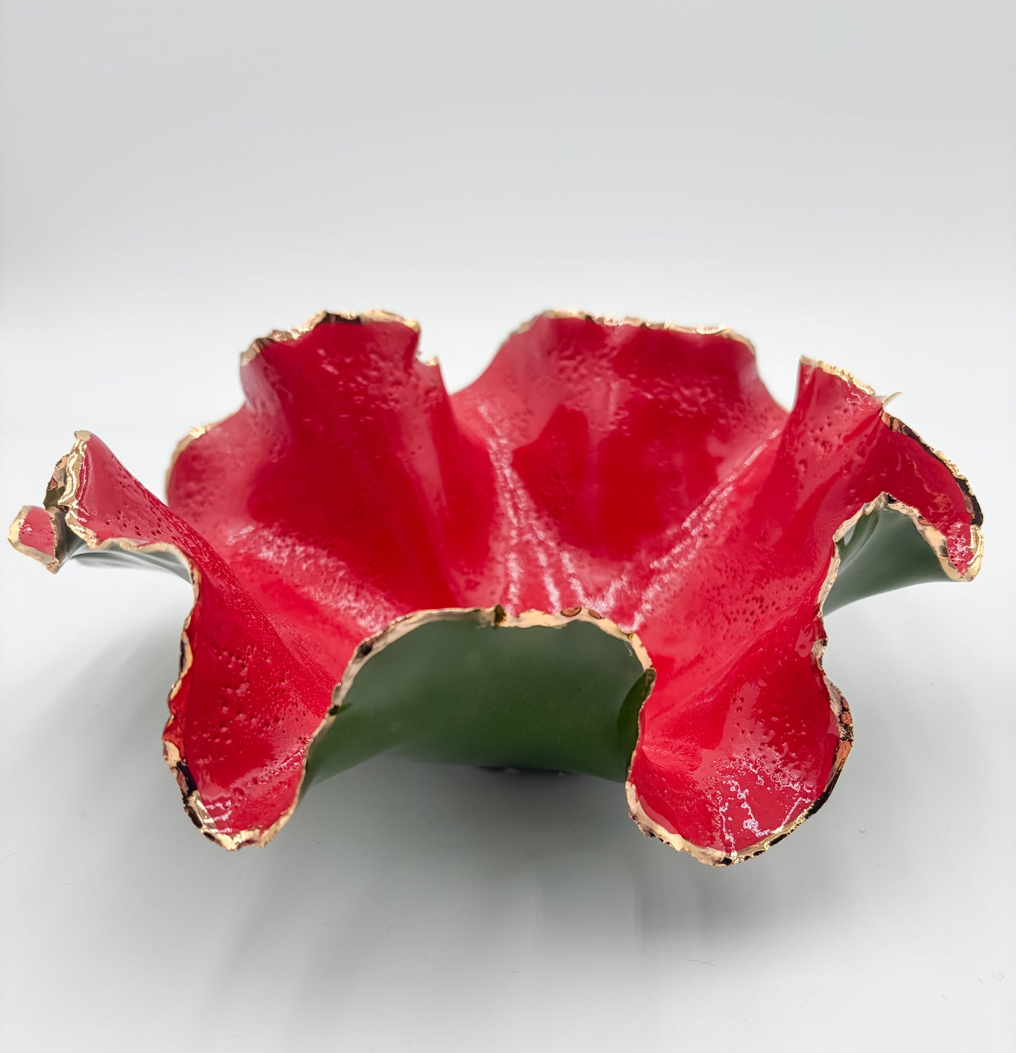 Gold Rim Holiday Blossom Bowl