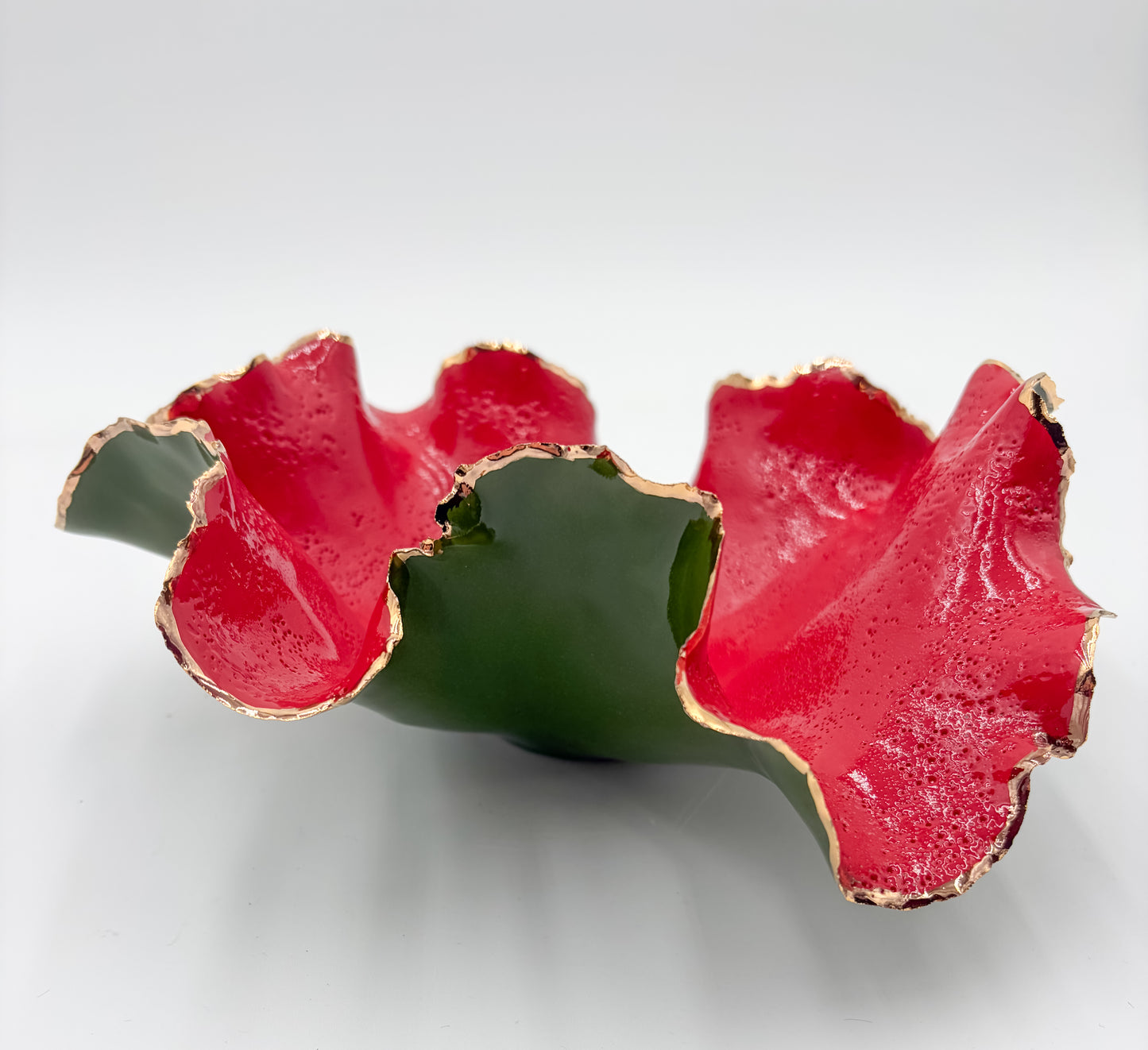 Gold Rim Holiday Blossom Bowl