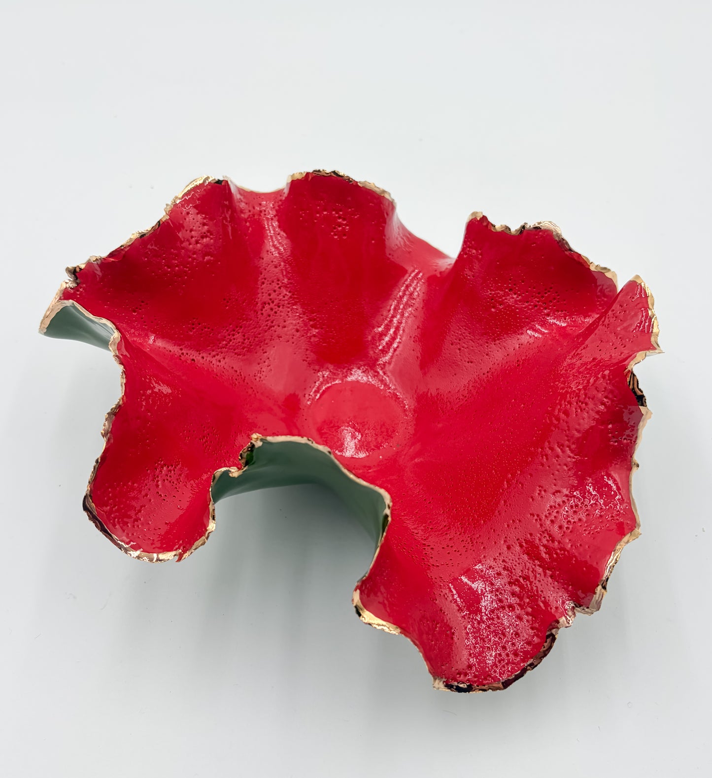 Gold Rim Holiday Blossom Bowl