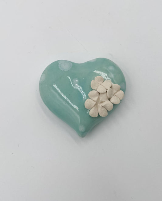 Mini Heart Garden - Heart Sculpture - hand sculpted flowers, table decor, home decor, keepsake gift, unique gift, handmade gift, clay flower