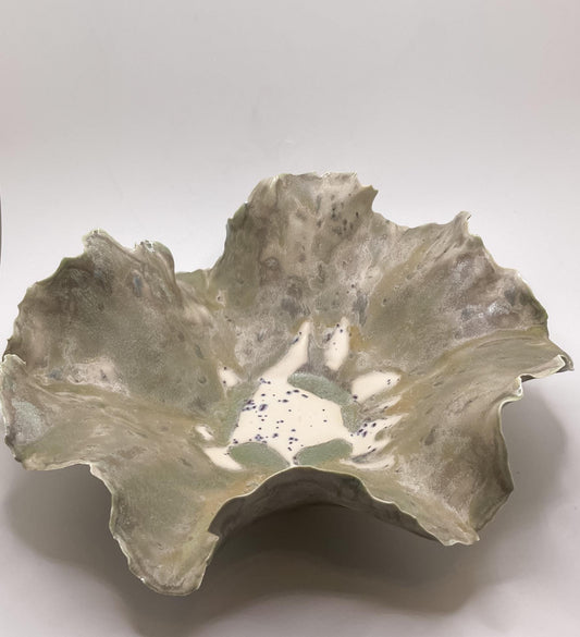 Beach Bowl – Handmade Porcelain Keepsake Dish – Unique Ceramic Art Bowl – Sculpted Decorative Gift – Pottery Home Decor