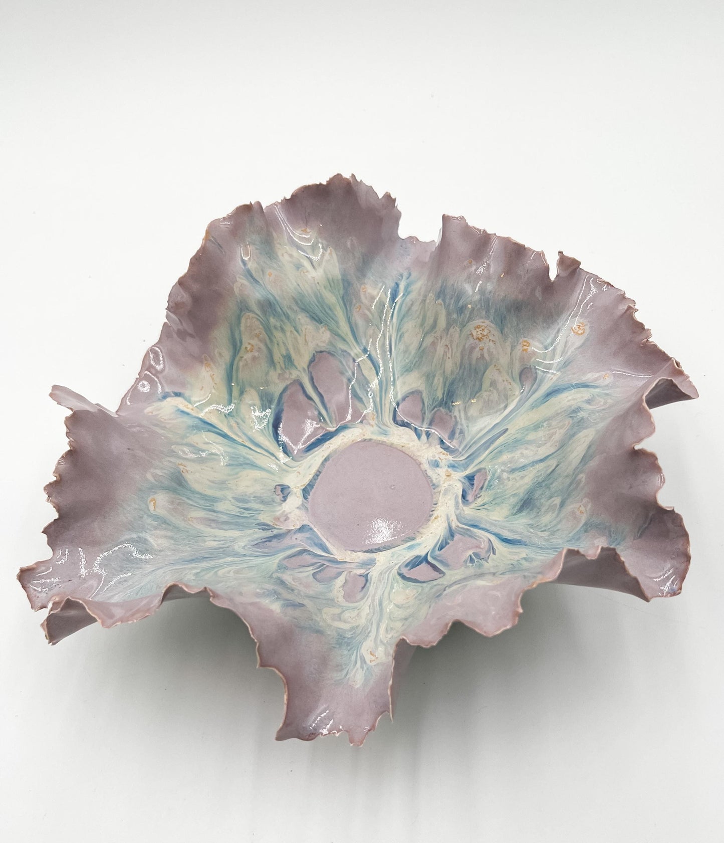 Sculpted Porcelain Coral Bowl