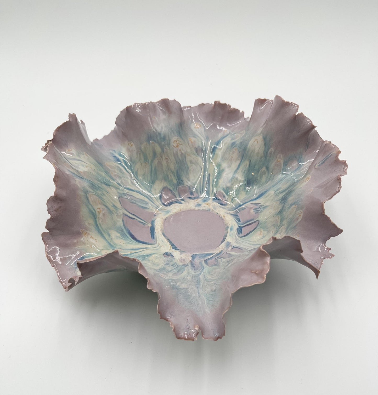 Sculpted Porcelain Coral Bowl