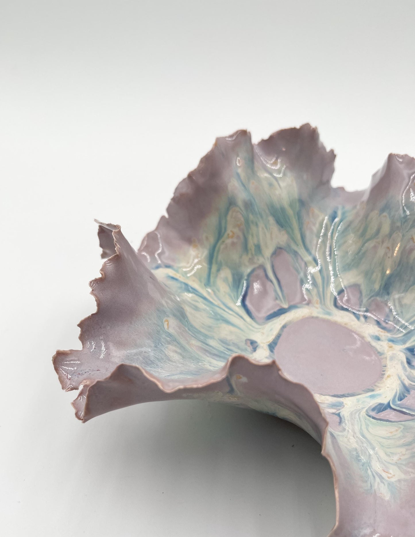Sculpted Porcelain Coral Bowl