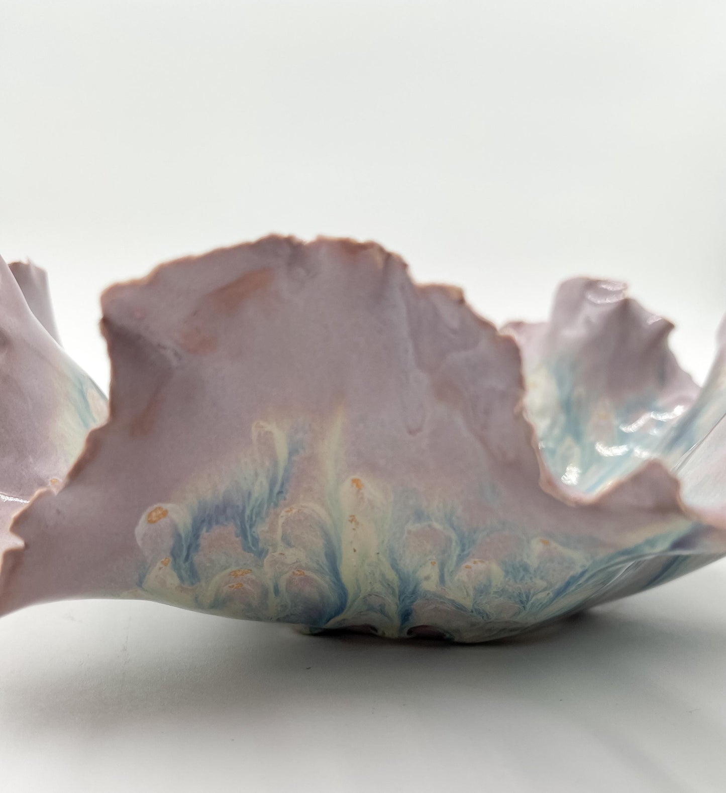 Sculpted Porcelain Coral Bowl