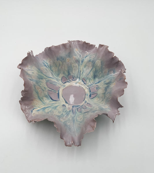 Sculpted Porcelain Coral Bowl
