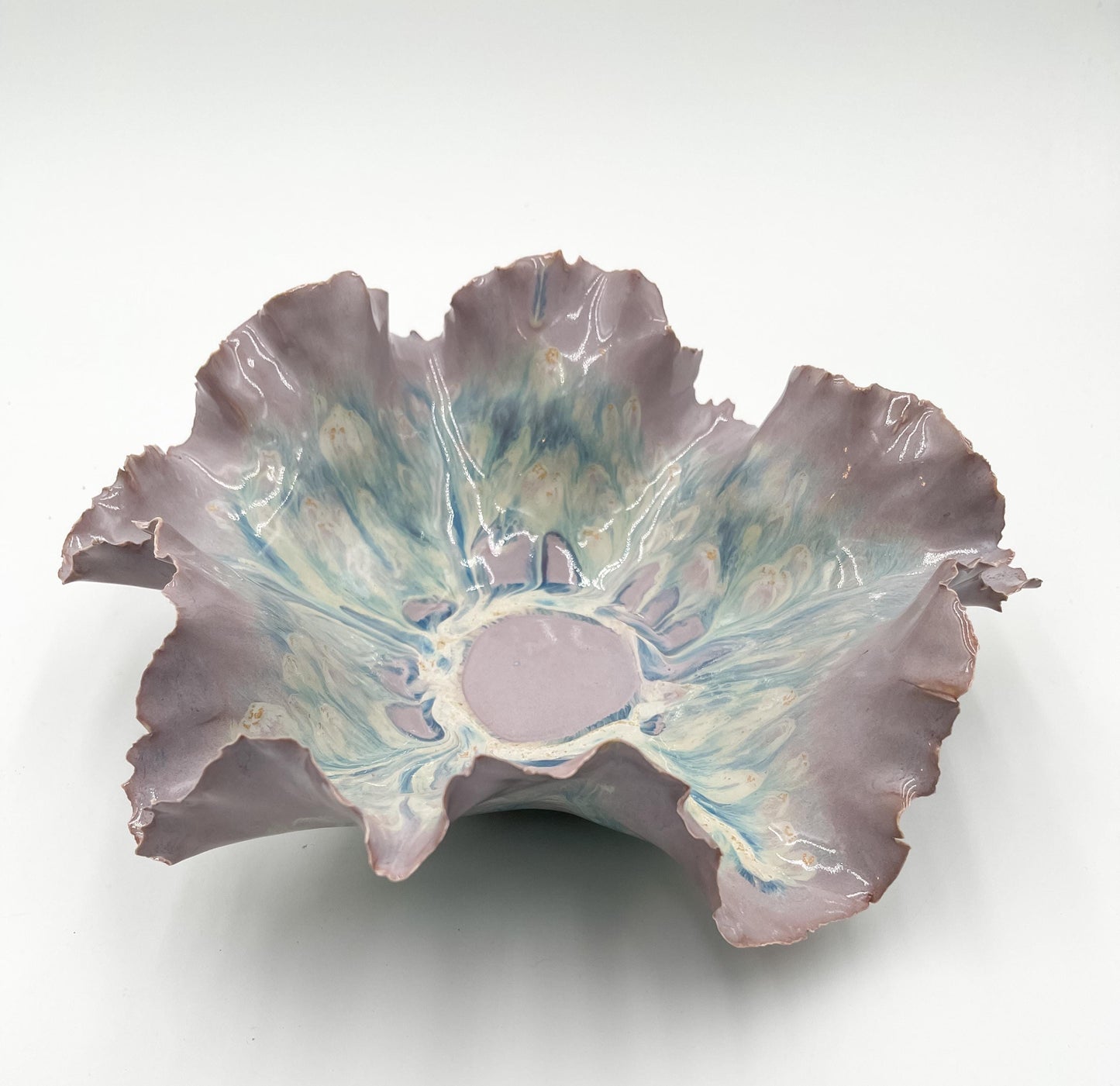 Sculpted Porcelain Coral Bowl