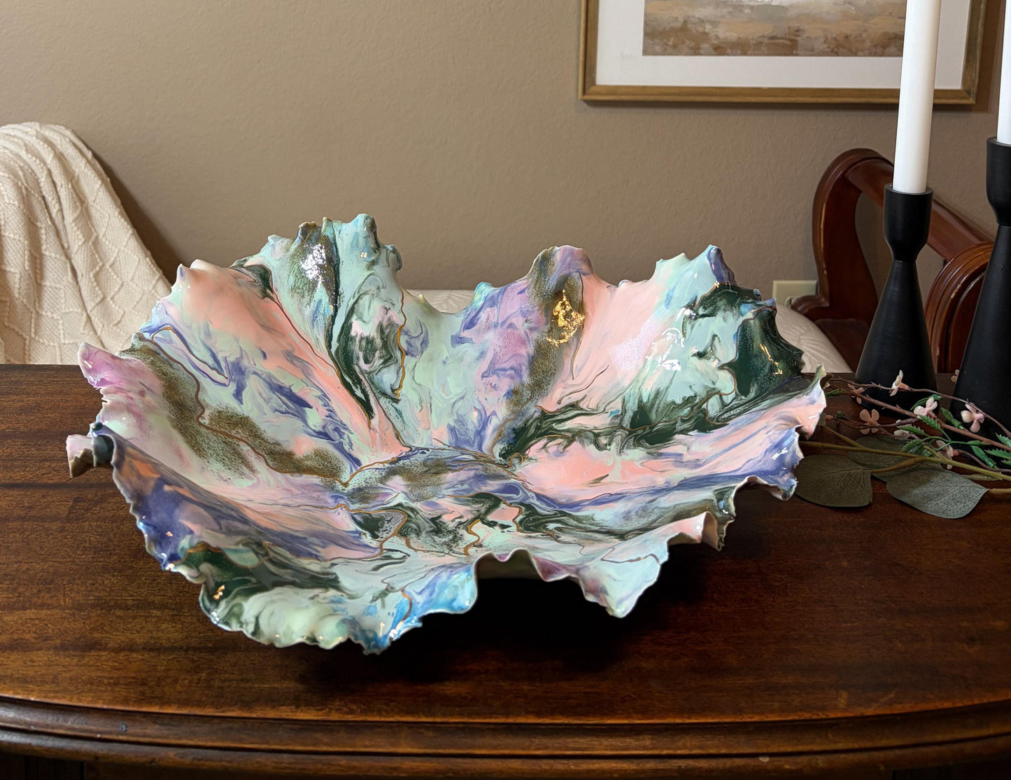Gold Accented Blossom Bowl