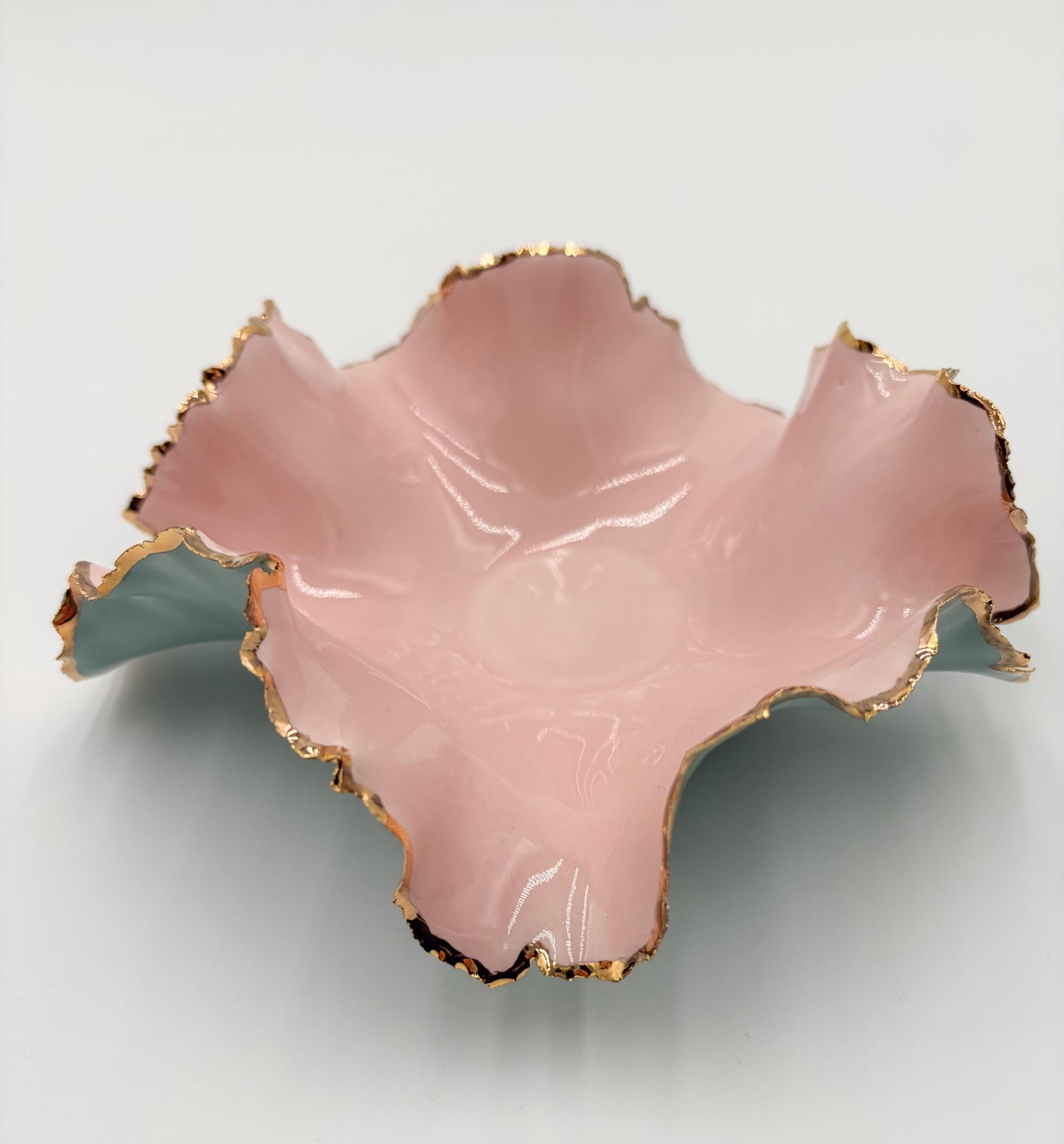 Gold Rim Blossom Bowl