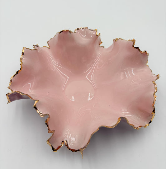 Gold Rim Blossom Bowl
