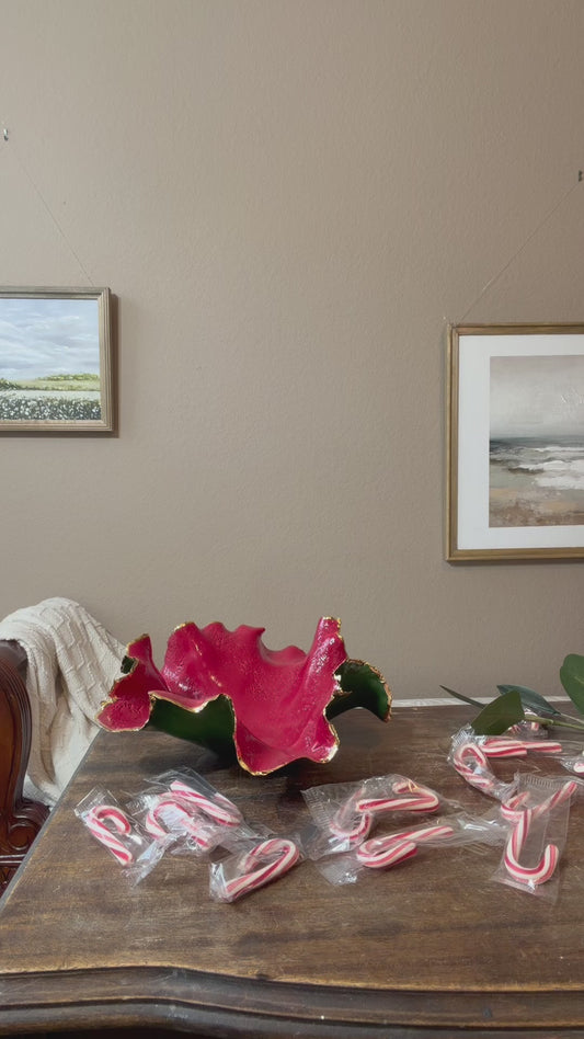 Gold Rim Holiday Blossom Bowl